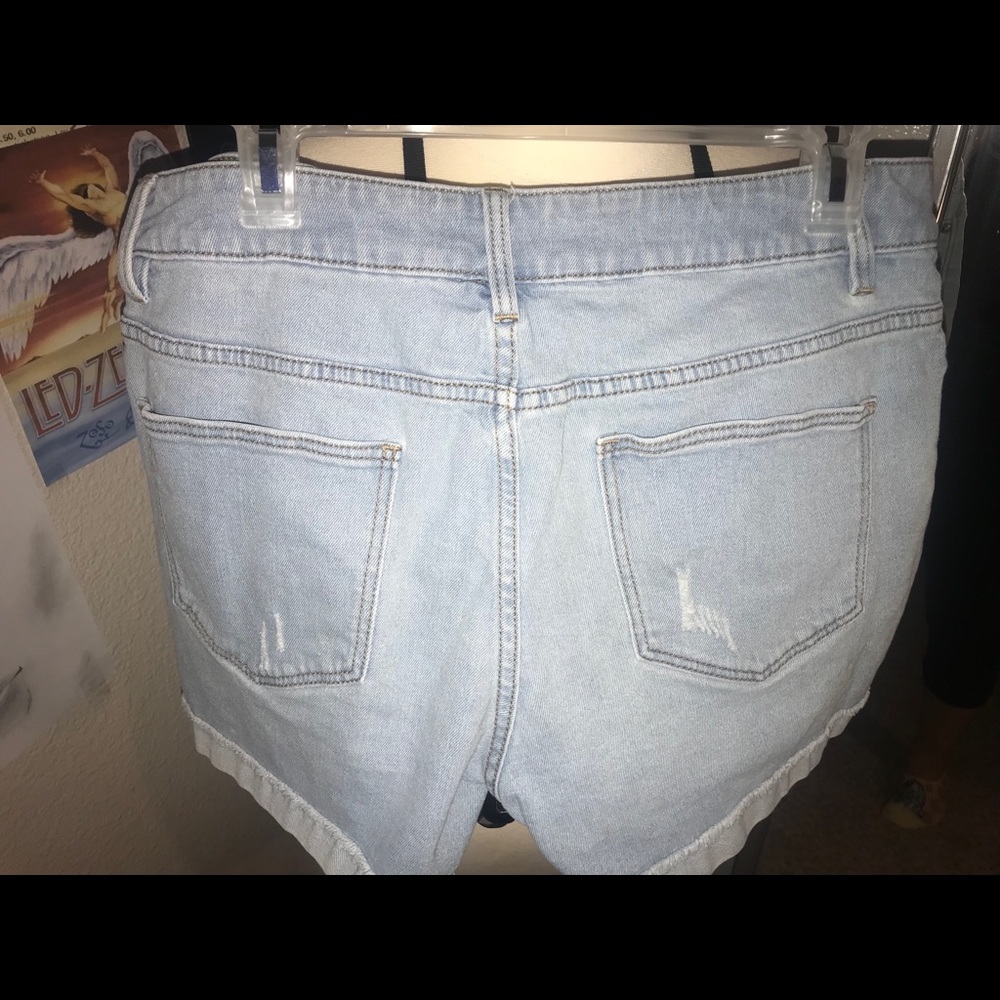 Light Blue Ripped Shorts - Picture 4 of 5